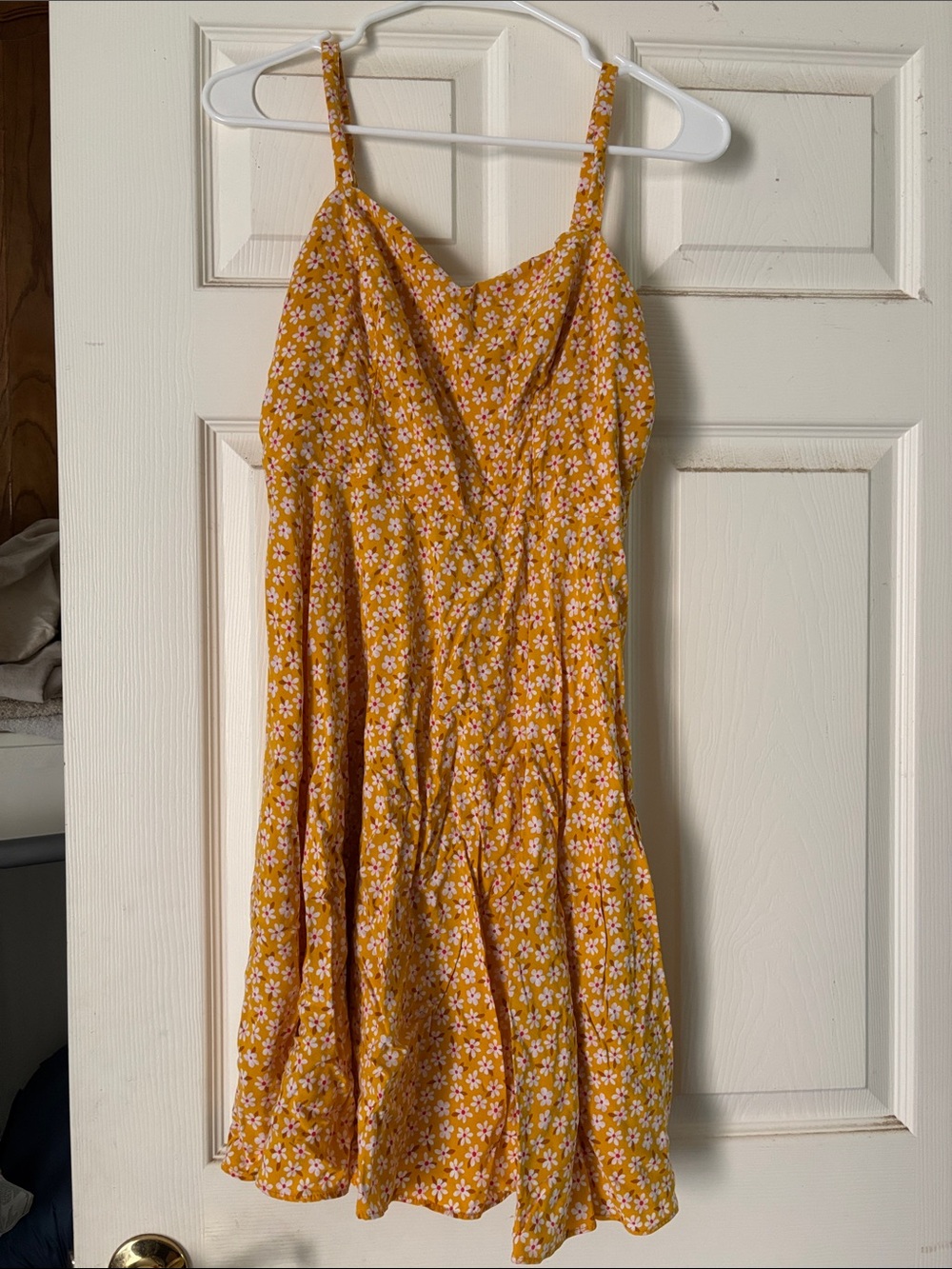 Old Navy Yellow Floral Spaghetti-Strap Mini Dress